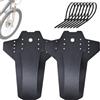 GUAKOVRAN Parafango MTB 2 pezzi, universale 20-29 pollici senza attrezzi | Materiale PP resistente, effetto carbonio, fissaggio a 4 punti, anti-schizzi, per mountain bike, fatbike e ghiaia