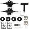 BAZEITFLOW Assale Skateboard Cuscinetti Ruote, Lega di Alluminio Nero, 1 Set Leggero, per Skateboard Double-Kick e Board Skaters Stili Multipli