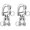 Hugclaw 2 grilli in acciaio inossidabile, moschettone girevole a molla, moschettone girevole in acciaio inossidabile 70 mm, anello girevole in acciaio inossidabile per drizza di spi di barche e veicoli