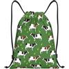 SMAZDFXX Zaino con coulisse a forma di mucca colorata, pieghevole, sportivo, borsa da palestra, impermeabile, leggero, per yoga, 16,5 X19,6 modello 1-47