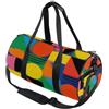 GuoChe Borsone sportivo rotondo leggero con tasca interna borsa da palestra per uomo donna borsone da viaggio sport Bright Dot & Block