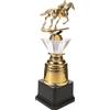 iplusmile Trophy Equestre Dorato in Plastica con Base Rinforzata per | Incisione Commemorativa, Figura Equestre sulla Base, Stabile in Verticale