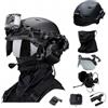 cuguoe Kit casco tattico con visiera, luce, comunicazioni e supporto for fotocamera
