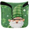 GuoChe Mallet - Copritesta magnetico per mazze e putter, in pelle sintetica di poliuretano, con gnomo irlandese, trifoglio, quadrifoglio, quadrifoglio, plaid verde, giorno di San Patrizio