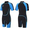 Lemorecn Muta corta per bambini e bambine, in neoprene ultra elasticizzato, 2,5 mm, per surf, immersioni, nuoto, blu, 12