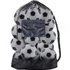 TRKETK Mesh Ball Bag Large, Sacchetto di Rete Borsa a Tracolla con Coulisse 15-20 Sacca per Palloni da Calcio 100x75cm per Basket Volley Rugby(Nero)