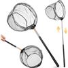 IMUSINICE Retino da Pesca Telescopico in Acciaio Inox Nero, Rete per Pesci Manico Estensibile, per Pesca All'aperto, Accessorio per Cattura Efficiente
