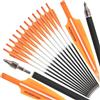 HNZMDY 12x Frecce della Balestra 16 17 18 20 22 Pollici Bulloni per Balestre con 4 Vanes e Moon Nocks Frecce da Caccia in Carbonio per Balestra (20 Pollici, Arancione)