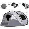 ZIKBRYNOO Tenda da campeggio, pop-up per 4-5 persone, tenda automatica in 3 secondi, tenda da lancio, impermeabile, protezione solare, tenda a cupola, portatile, leggera, per campeggio all'aperto (grigio)