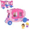 Fisher-Price Little People Disney Princess - Carrozza Musicale, set trainabile 2 in 1 con luci e suoni, personaggi di Belle e Rapunzel inclusi, giocattolo per bambini, 1+ anni, JCW72