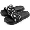 CLEIKS Ciabatte Donna con Fascia a Motivo Lettere Sandali in EVA per Uso Quotidiano (Nero, 36/37EU, WES250386-0)