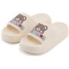 CLEIKS Ciabatte Donna con Stampa Orsetto Suola in EVA per Doccia e Uso Domestico (Beige, 40/41EU, WES250396-0)