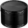 LIHAO Grinder Macina per Spezie e Erbe in Lega di Zinco in 4 pezzi, Forma di Diamante Nero, Design Ergonomico, (50mm)