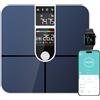 Healthkeep Personenwaage, angeschlossen, Bluetooth, mit 2 VA-Bildschirmen und ITO-Beschichtungstechnologie, 16 Körperdaten mit Herzfrequenz, App, für Android und iOS 180 kg/400 lb, silberfarben