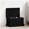Augerlite Cassapanca nera effetto rovere in legno, 50 x 30 x 28 cm, con coperchio, cassapanca e spazio per soggiorno, camera da letto, corridoio, ideale come scatola per giocattoli e cesto