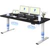 FLEXISPOT Scrivania Regolabile in Altezza Elettrica a 3 Sezioni con 2 Motori, 180×80 cm Piano Unico da 25 mm Certificato FSC, Controller con 4 Memorie e Porta USB, per Casa e Ufficio