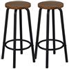 WOLTU Sgabelli da Bar Set di 2, Sgabello Alti 72cm, Faggio Scuro