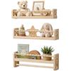 YUCHKEJ Libreria da Parete per Bambini, mensola da 40 cm per cameretta, set di 3 mensole in legno, Mensole Sospese per giocattoli, mensola Montessori per libri e giocattoli, decorazione per stanza dei giochi