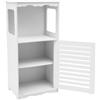 EasegantEl Armadio da bagno, armadietto da bagno, armadietto da bagno, sottile, con porta, in PVC di alta qualità, 2 ripiani, camera da letto, cucina, soggiorno, bagno, bianco