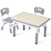 Hebitod Set da scrivania regolabile per bambini, con 1 tavolo e 2 sedie, regolabile in altezza, multifunzione, piedini in gomma antiscivolo, per bambini, tavolo da 80 x 60 cm, sedie da 30 x 31 cm