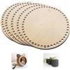 YourHobbyTools Base Rotonda in Legno per Uncinetto (10-30 cm) - Base in Legno per cesti all'Uncinetto con Fori, Fondo per Cesto, Varie Dimensioni (5er-Set 20cm)
