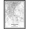 YMXCNM Quadri Soggiorno, Moncalieri Italia Mappa Poster Stampe Opera d'Arte Immagini Senza Cornice Moderni Dipinti in Bianco E Nero Souvenir Regalo Home Decor, 50X70Cm / 19,68X27,55 in