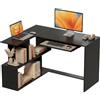 HOMCOM Scrivania ad Angolo a L con Cassetto Tastiera 120x100cm Nero