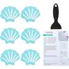 PATIKIL Adesivi Antiscivolo Doccia 3.54x2.76 Pollici, 6Pz, Blu | Adesivi Antiscivolo per Vasca Sicurezza con Raschietto per Vasca Bagno Scalinata Piscina Scale