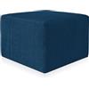 Deshome - Pouf poggiapiedi divano 63x63x44 cm stoffa idrorepellente effetto velluto: Pouf design moderno divano soggiorno camera da letto Puff poggiapiedi Pouffe salotto Demetra Blu