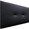 DHOME Testata in Similpelle o Tessuto Acualine Liscio con Bottoni Rivestiti in ALTA GAMMA Testata Letto di Lusso Imbottita Moderna (Similpelle Nero, 110x50cm (Letti 80/90/105))