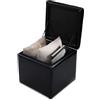 COSTWAY Pouf Contenitore Quadrato, Cubo Poggiapiedi di 30 L, Carico Max. 150 kg, 40 x 40 x 40 cm (Nero)