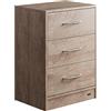 Casaria® Comodino 3 Cassetti Mobiletto Capiente 54x39x28 cm Tavolino Camera da letto Portaoggetti