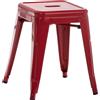CLP Sgabello Armin I Sgabello in metallo, impilabile e facile da pulire I Sgabello impilabile, carico massimo 200 kg | Colore rosso
