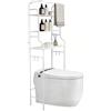 HUOLE Mobile per WC, mobile da bagno a 3 livelli, scaffale portaoggetti impermeabile | Scaffale organizzatore multiuso | Risparmia spazio,47 x 25 x 160 cm - bianco