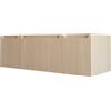 BRIDGE BENO Mobile sospeso da bagno 120 cm senza lavabo, 1 cassetto e 2 ante, ultrasottile con chiusura ammortizzata, frontale scanalato, per bagno grande, Golden Sand