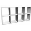 CDF Libreria a Cubi 8 Vani a Giorno Orizzontale Mobile 147x75x30 cm Bianco