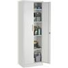 tectake® Armadio due Ante Portadocumenti in Acciaio, 60 x 40 x 180,5 cm, 5 Ripiani Regolabili, Serratura Magnetica e Chiave, Scaffale Metallo Garage, Mobile Ufficio, Piedini Regolabili - Grigio