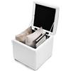 COSTWAY Pouf Contenitore Quadrato, Cubo Poggiapiedi di 30 L, Carico Max. 150 kg, 40 x 40 x 40 cm (Bianco)