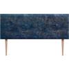 DHOME Testiera Imbottita Liscia Esclusiva Serie Luxury Edition con Gambe da Parete Acustica Fonoassorbente per Letto e Camera da Letto (Luxurious Blue, 160cm, 4cm Spessore)