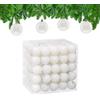 Relaxdays Palline di Natale, Set da 100 Palle Albero, Addobbi Natalizi, ∅ 6 cm, Sfere in Plastica Lucida, Bianco