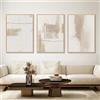 Wallvelart Boho Minimalist Canvas Wall Art - Stampa astratta beige neutra e bianca 40,6 x 61 cm