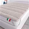 Italian Bed Linen Topper Lino, Imbottito e Trapuntato, Lavabile | Matrimoniale 160x195 cm, Microfibra + Fibra di Lino, Made in Italy, Elastici per il Fissaggio, Imbottitura 250 gr