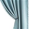 TREATMENTEX Tende blu Pom-Pom per soggiorno 213,4 cm, ad alta efficienza energetica, isolamento termico, oscuranti, pannelli per camera da letto, cameretta dei bambini, 127 cm w x2 pannelli tasca per