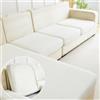 Disayu Magic, Copridivano universale resistente all'usura, lavabile, a forma di L, elasticizzato, per divani componibili (bianco testurizzato, fodera posteriore L)