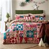 furn. Fika Set Copripiumino (Multicolore - Doppio) | Reversibile Invernale Festivo Scandinavo A Toppe Vischio Fiocco Di Neve Policotone Biancheria Da Letto Facile Da Curare