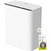 EKO Brio - Pattumiera da 10 l, con sensore di movimento, automatico touchless, impermeabile, per cucina, camera da letto e ufficio, colore: bianco