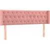 vidaXL Testiera con orecchie Rosa 147x16x78/88 cm Velluto