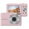 StarTech Fotocamera digitale - Fotocamera compatta per bambini - 44 MP, video 1080p, zoom digitale 16x, display LCD da 6,1 cm, sensore da 1,06 cm - Rosa
