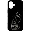 Cat Meme Shirts & Gifts HHWCo. Custodia per iPhone 16 Libri per gatti Moon Celestial Book Lover Reader4 Line Art Feline