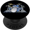 Jeff Hobrath divertente, batteristi, batteria, set, cartone animato, illustrazione PopSockets PopGrip Adesivo